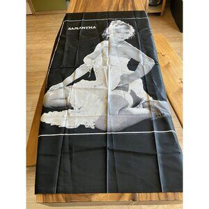 Vintage Black Flag/Banner Silk Wall Tapestry - Samantha Fox